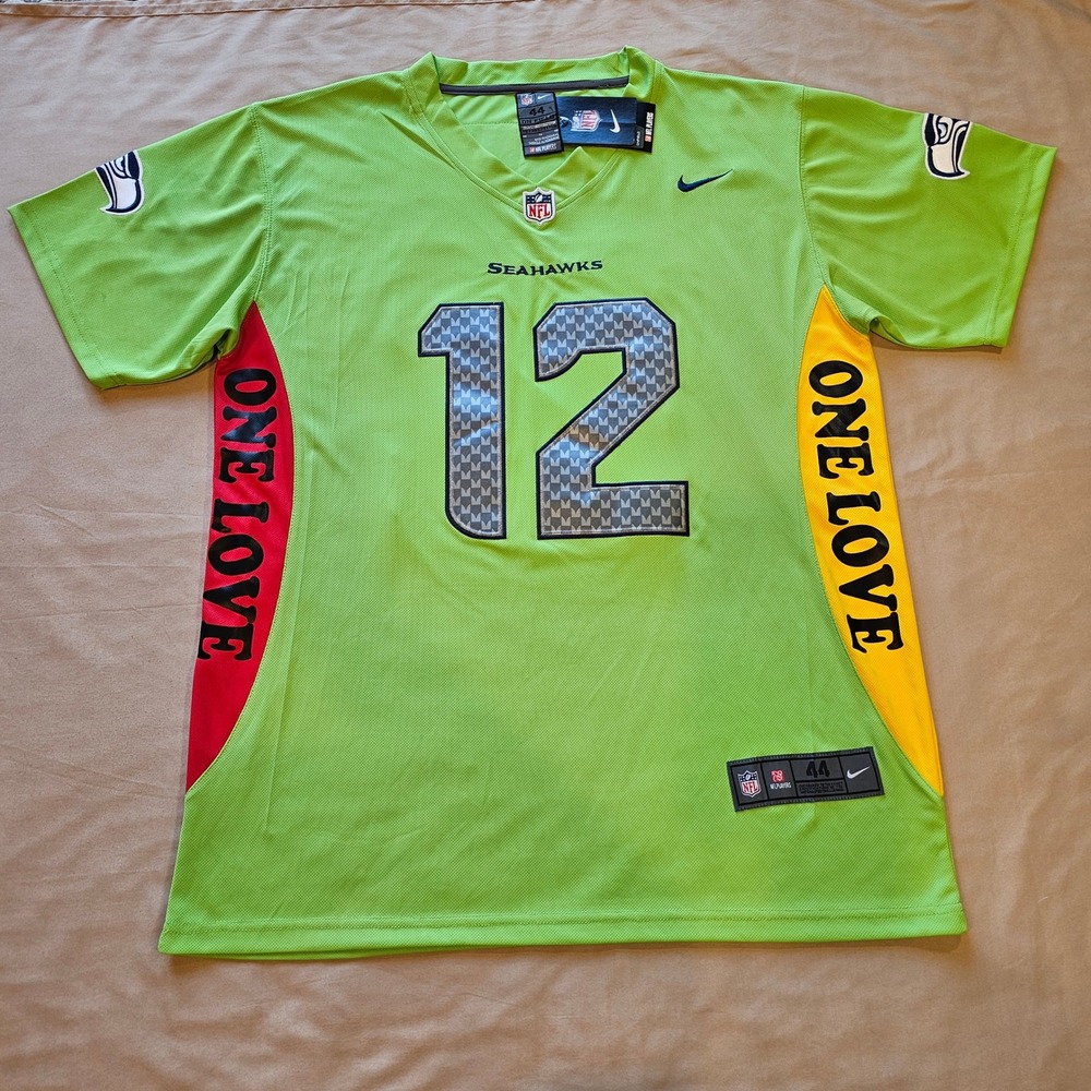 Nike Seattle Seahawks Jersey Mens 44 Action Green One Love NFL On Field 12 NWT